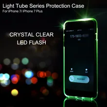 ROCK Semi-Transparent Crystal Clear Tube Series Protection Case LED Flash Cover for iphone 7 case for iphone 7 plus Shell