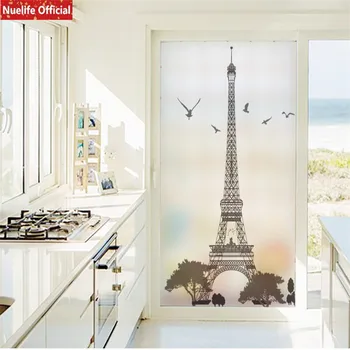 

Paris Tower pattern electrostatic frosted glass film living room bedroom bathroom kids room kindergarten door pvc window film