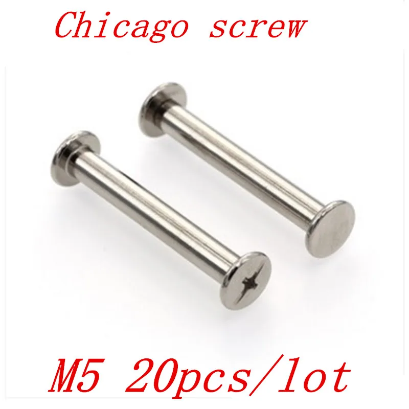 

20pcs/lot chicago screw m5 length 6mm -30mm Nickel plated Account Books Screw,Books Butt Screw, Photo album screw
