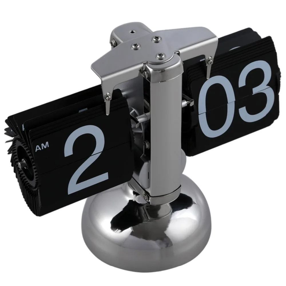 Ретро Флип-часы металлические настольные часы Кварцевый баланс Авто Цифровой настольный стол для домашнего декора
