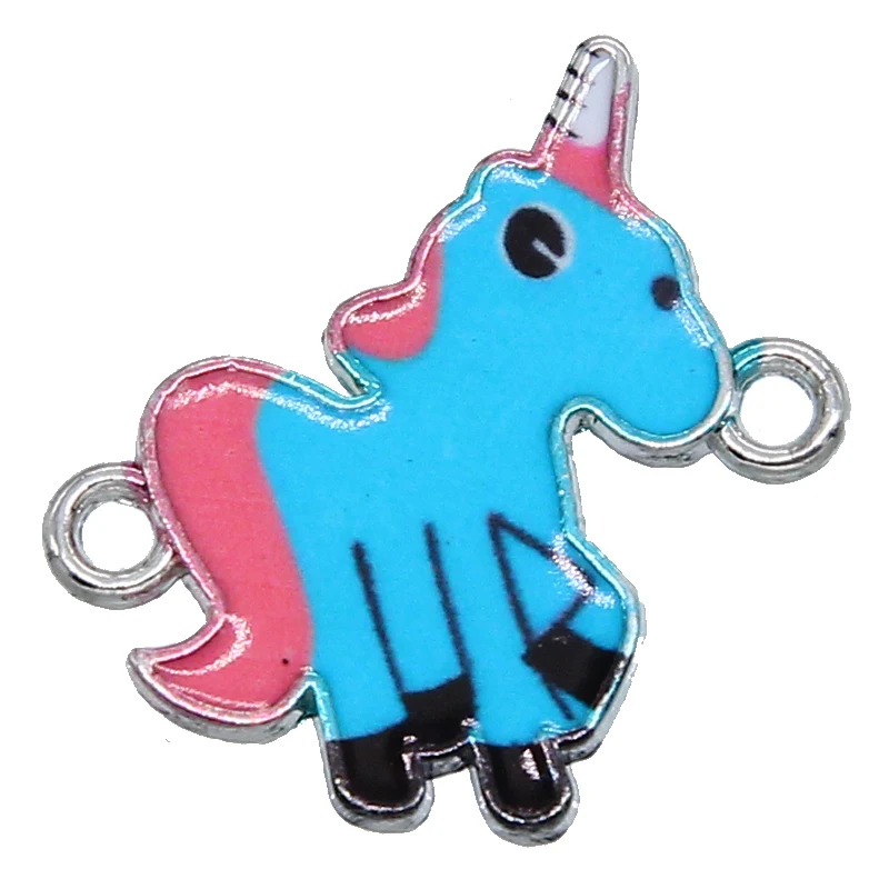 

DIY Bracelet Accessories Fashion Classic Jewelry Finding Colorful Random Unicorn Enamel Alloy Connectors Bracelets Charms