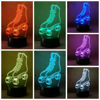 

Amroe Night ligth 7 Color Led USB Touch Cool Man Roller Skates Shoes Child Kid Table Lampara Lampe Baby Sleeping Lamp Gift 2018