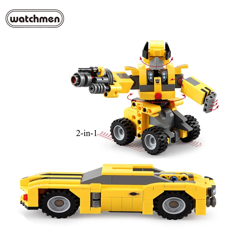 

Cada Double E Robot 267pcs 2 In 1 Deformable Pullback Car Robot Building Blocks Compatible Technic C52020W Children Boy Kids