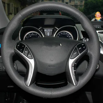 

Car Steer Wheel Cover for Hyundai ELANTRA Special Automotive Leather Hand-stitched Leather Steering Wheel Cover Free Shipping