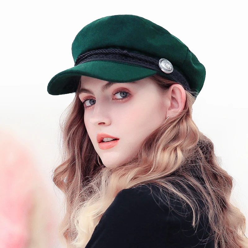 الشتاء القبعات القبعات للنساء مثمنة كاب الصوف زر حبل قناع البيسبول قبعات الإناث عارضة الشارع الشهير بيكر صبي قبعة gorras