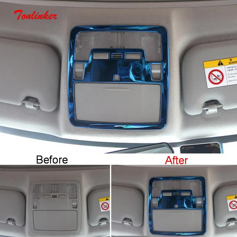 

Tonlinker Front/Rear Realights Cover stickers For TOYOTA Corolla Altis 2014-18 Car Styling 1 PCS Stainless Steel Cover stickers