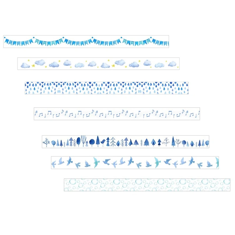Творческий Blue Notes капли дождя лес флаги облака декоративные васи ленты Diy Скрапбукинг клейкой ленты Школа канцелярских товаров