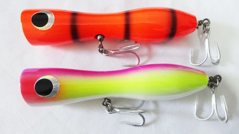 

2pcs 115g 200mm Fishing Lure Fishing Bait Saltwater Popper Big Game Topwater Lure Handcraf Wood Bait