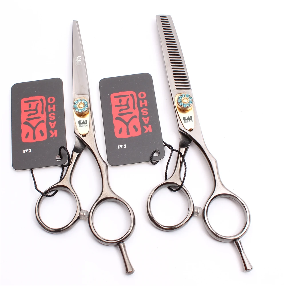 H1020 5.5" 16cm 440C Kasho Gray Professional Human Hair Scissors