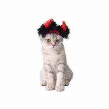3 Размер Регулируемая Хэллоуин головной убор чертика pet cat черный перо cool hat