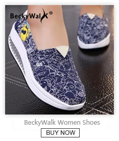 BeckyWalk/Весенняя женская обувь на платформе с толстой подошвой; повседневная женская обувь из парусины спортивная обувь сезон: весна-лето Для женщин слипоны Туфли без каблуков на толстой подошве WSH2930