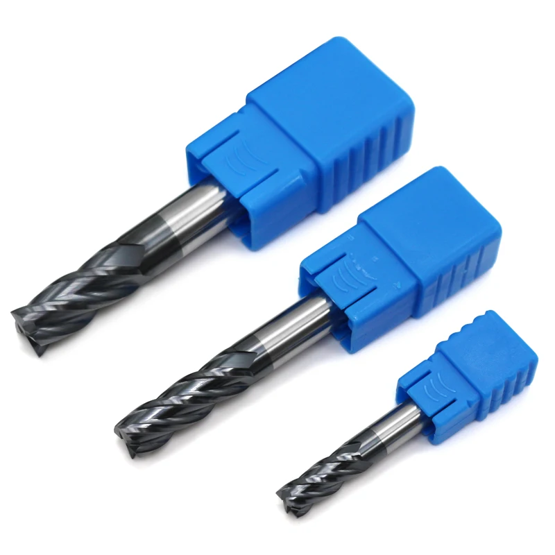5PCS HRC50 4Flute 1mm 1.5mm 2mm 2.5mm 3mm 4mm 5mm 6mm *50L Alloy Carbide Milling Tungsten Steel Milling Cutter End Mill Cutting