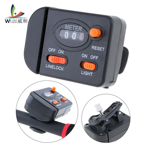 

99.9m Fishing Line Counter Clip on Rod Meter Gauge Depth Finder Digital Jigging Length Gauge Counter Fishing Tackle Tools