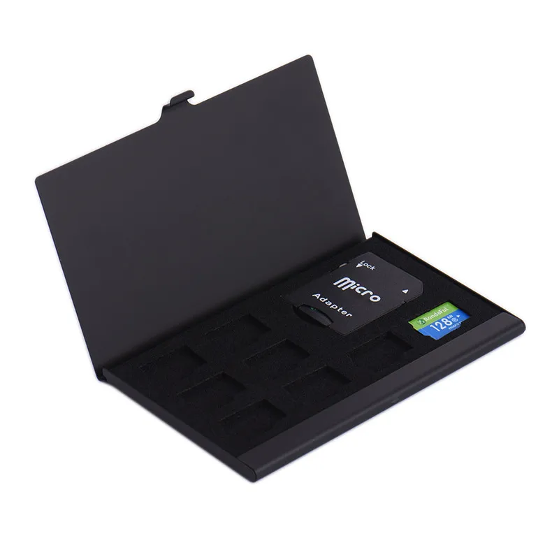 

Metal Single-layer SD TF Memory Card Storage Box 8TF+1SD Protective Case for micro SD SD PVS SDXC portable storage bpx