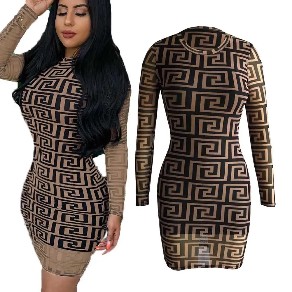 

Women Long Sleeve Plaid Hollow out Dresses Female Mix Vintage Dress Cotton Autumn Spring Vintage Elastic Dresses
