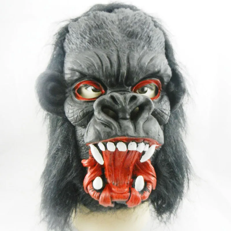 Маска для Хэллоуина с большим ухом маска гориллы натуральный латекс материал зеленый латекс вечерние игрушки фильм тематический реквизит поставка - Цвет: Черный