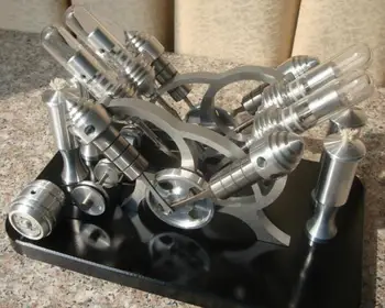 

V4 model Stirling engine generator set miniature Stirling power generator model home decoration