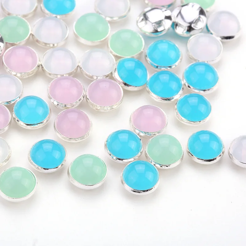 

TPSMOC SS38(8mm) 50pcs silver Base Candy color Sewing Flatback Acryl Rhinestones Sew On For DIY Clothes Crafts