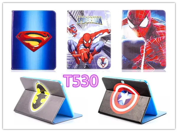 

Cartoon Stand tablet case cover For Samsung Galaxy Tab 4 10.1 T530 T531 Spider-Man Captain America The Avengers Iron Man Batman