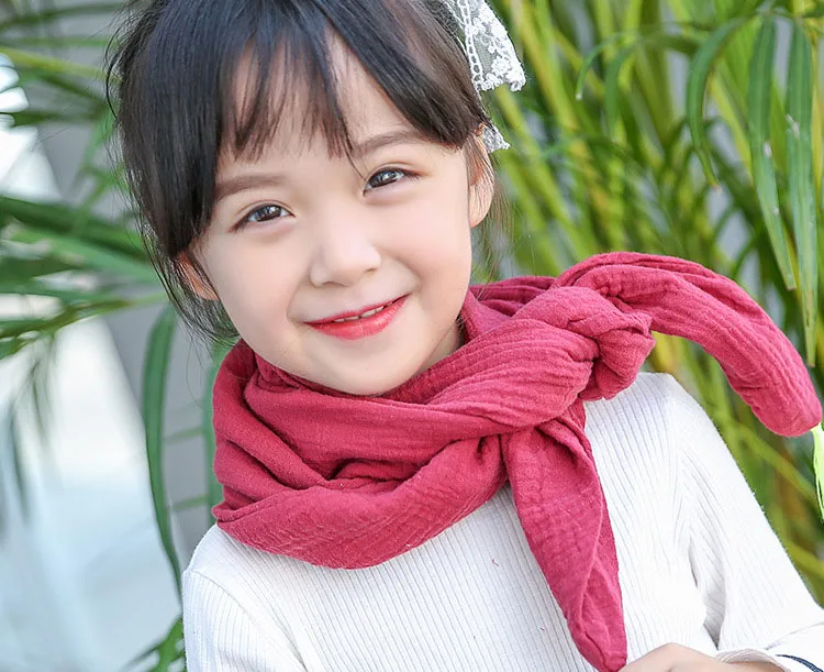 Зимний модный теплый шарф с кисточками, модный детский однотонный шарф, милый, удобный шарф