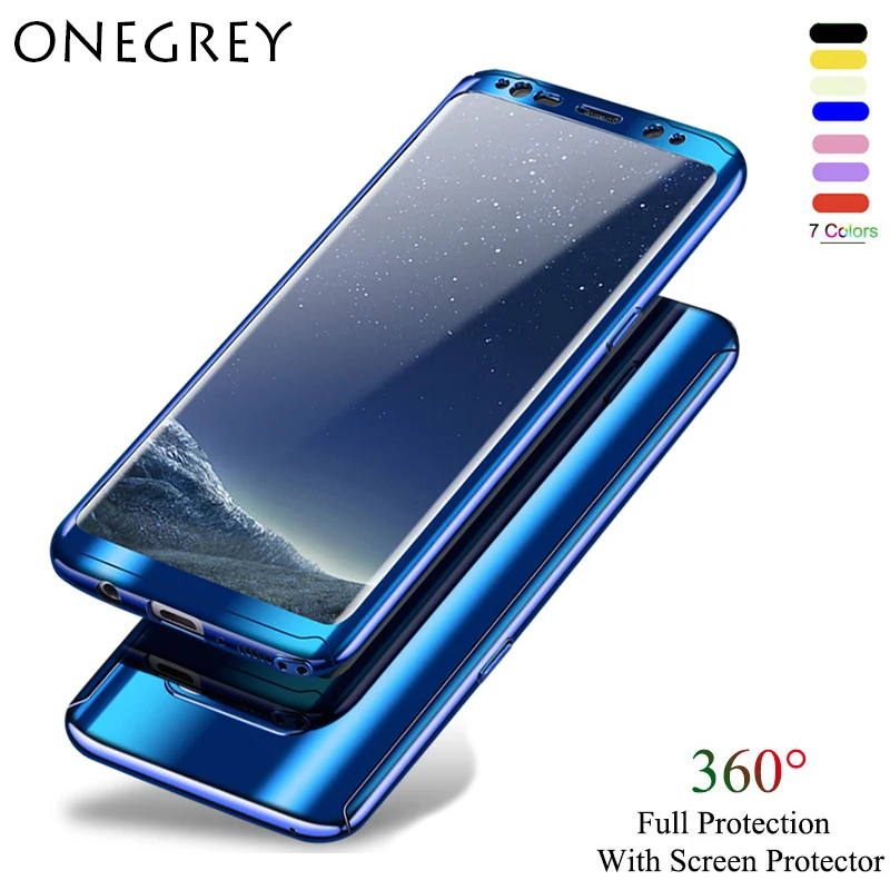 

360 Degree Protector Case For Samsung Galaxy S8 S8plus G9500 G9550 Plating Hard PC Cover for Samsungs8 g950f g950fd g955f g955fd