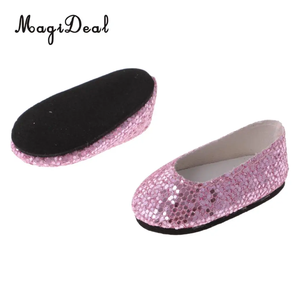 MagiDeal Bling Bling 4 Pairs Plastic Sequins Shoes for 14 Inch   Wellie Wisher Dolls Accessories