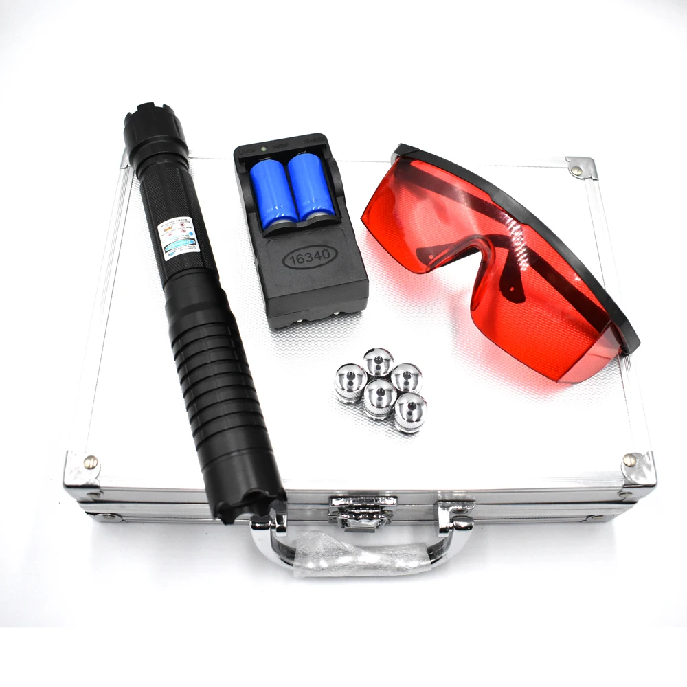 

High Power Most Powerful Military 450nm 100000m Blue Laser Pointer Pen Adjustable Focus Burning Paper range to 10000 meters