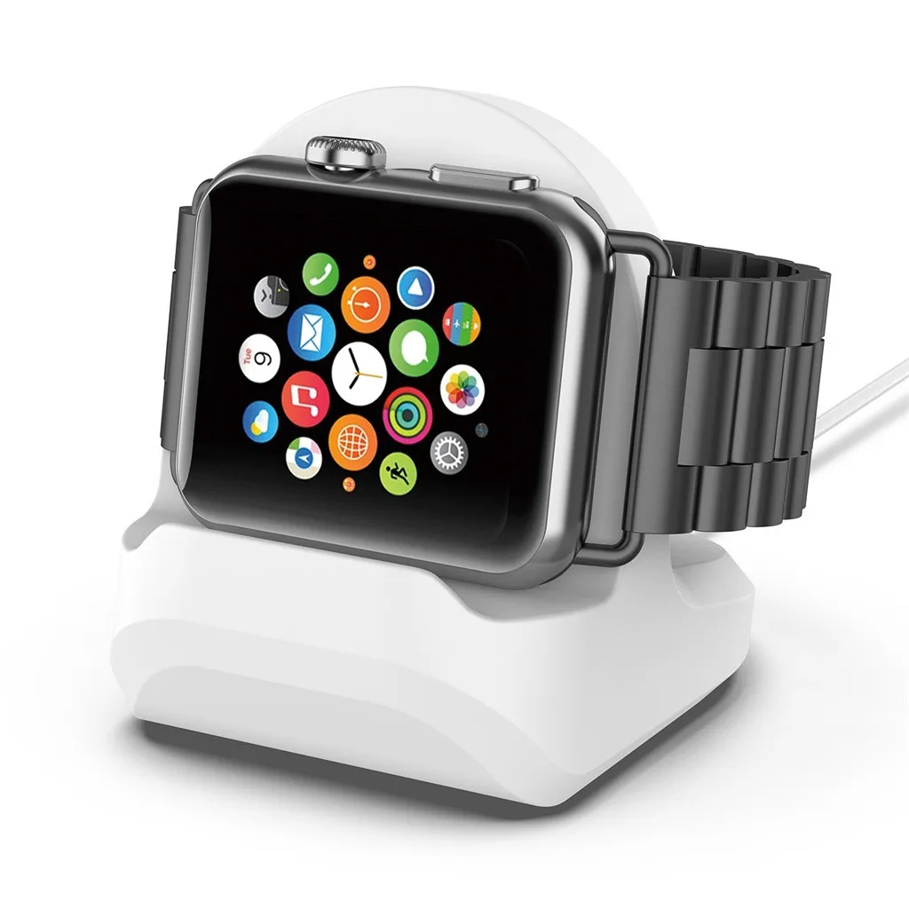 Часы в силиконовом корпусе зарядки Держатель подставка для ноутбука для Apple Watch, версии 4/3/2/1 волшебный Smartwatch зарядная док-станция для Smart Аксессуары# H10