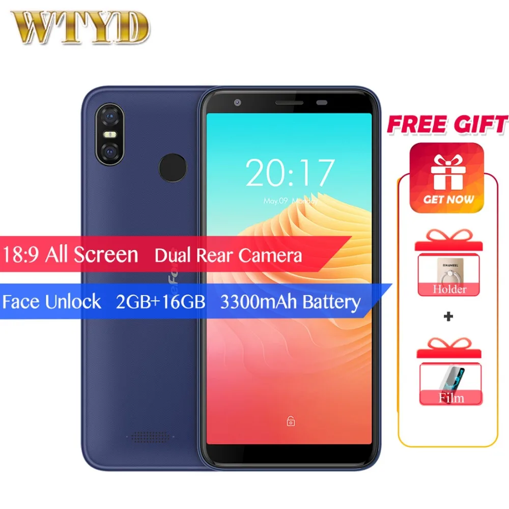 

Ulefone S9 Pro 5.5 inch HD+ Mobile Phone 2GB RAM 16GB ROM Android 8.1 MTK6739 Quad Core 13MP+5MP Dual Rear Cameras 4G Cellphone