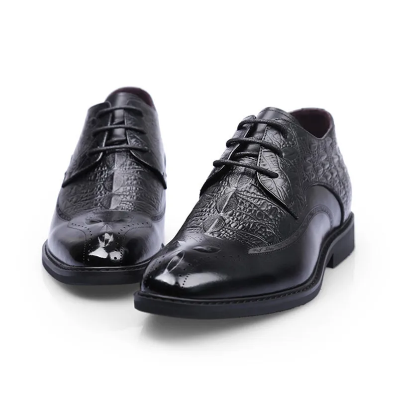 Británico De Hombres Boda Negro Zapatos Más marrón Para Brogue Confianza Tallada Los 7 Altura Aumento Vestir Ascensor Alto A Cm Mayor wIqfpxdEc