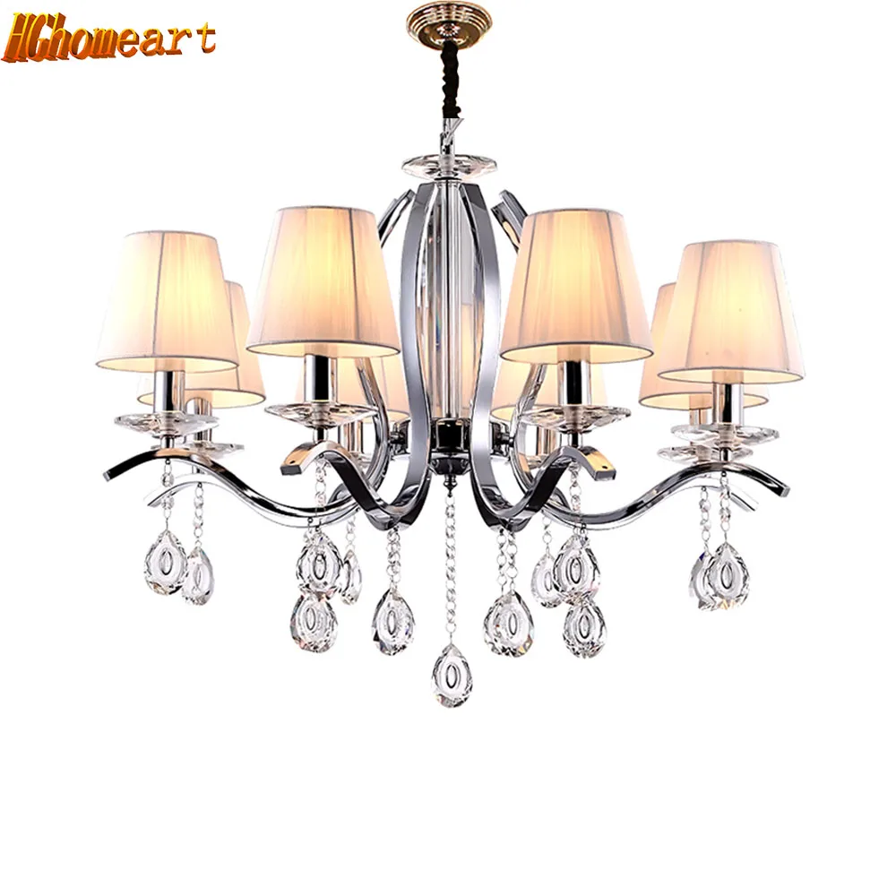 

HGHomeart Romantic Modern Crystal Lamp LED Chandelier Lustre Design Chandeliers Living Room Light Bedroom Suspension 110/220V