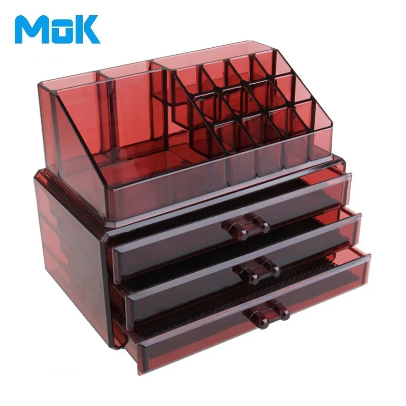 

3-Layer Drawer Divider Combined 16-grid Trapezoid Makeup Organizer Plastic Multifunction Storage Box Rangement Maquillage 1 Set