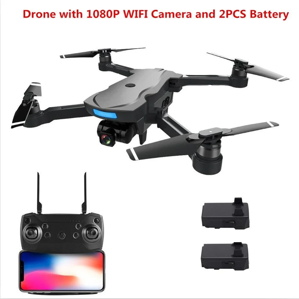WIFI FPV Auto Follow GPS RC Racing Drone 1000M 20Mins Brushless Motor 1080P HD Camera WIFI FPV RC Quadcopter VS X8PRO B5W - Цвет: WIFI 1080P 2Battery