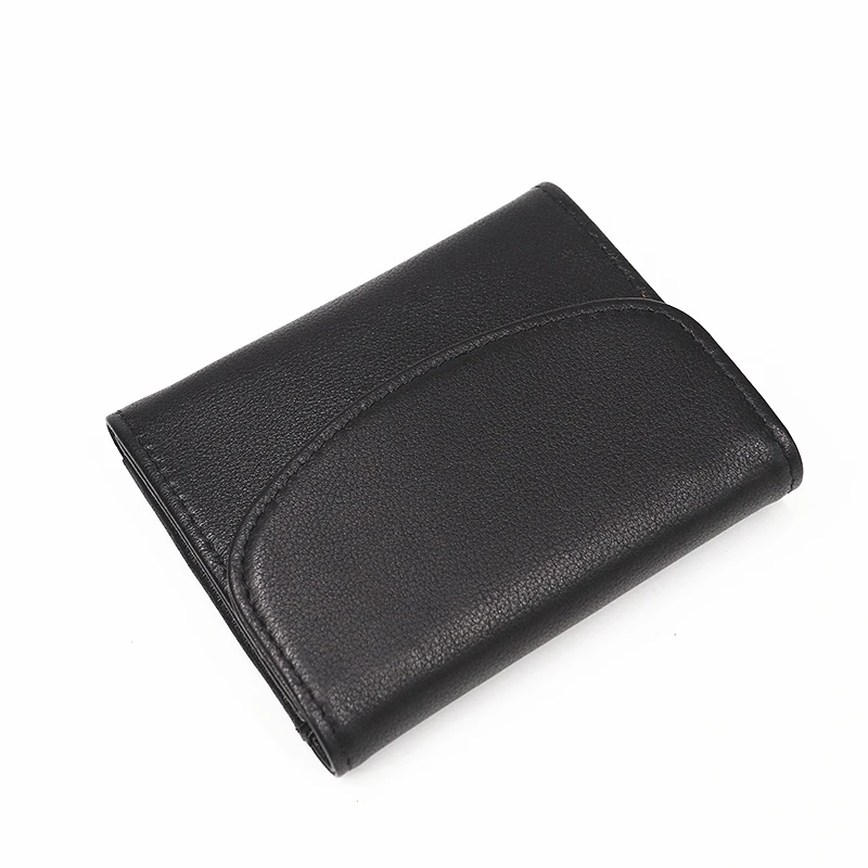 Genuine Leather Wallet Men Women Male Fashion Short Small Slim Hasp Wallets Money Purse With Zipper Coin Pocket Card Holder