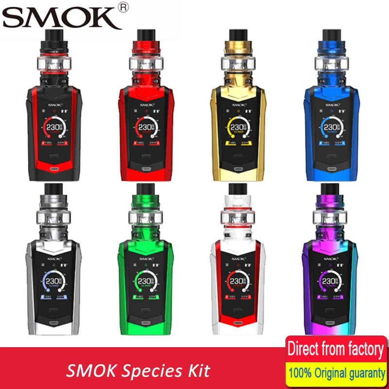 

Smok Species Kit 230W With 18650 Species vape Mod 2ml 5ml TFV8 Baby V2 Tank With Baby V2 A1 A2 coils Electronic Cigarette Smok