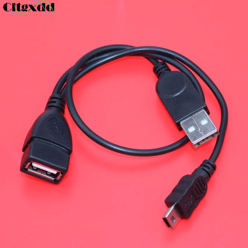 Cltgxdd 1pcs Usb 2.0 Female To Mini Usb 5pin Male + Usb2.0 Male Adapter Ysplitter Data Sync