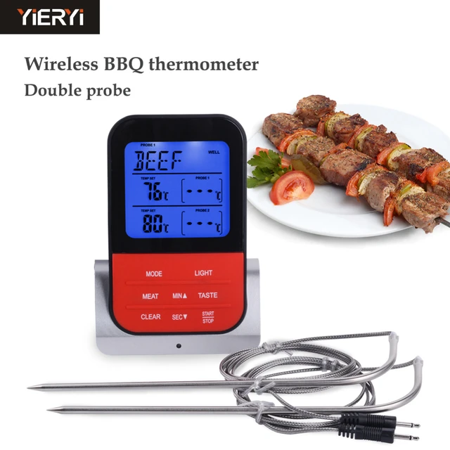 Dual Probe Smart Oven Electronic BBQ Thermometer Folding Waterproof  Household Food Cooking Thermometer - AliExpress