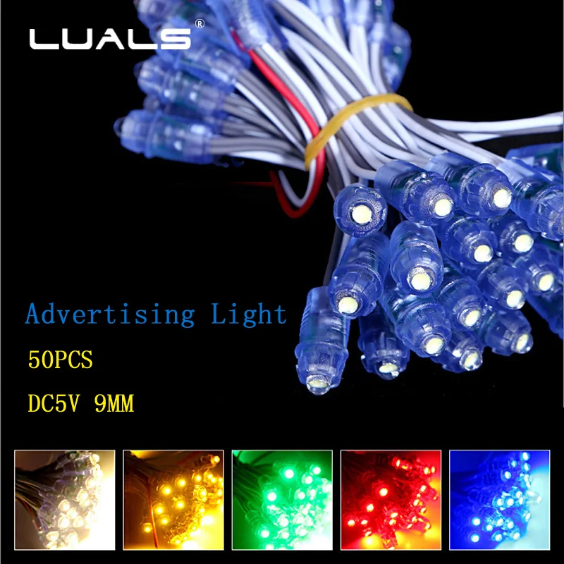 

LED Module 9mm Single Color Pixel Modules DC5V IP67 Waterproof Point Lights Advertisement Letters Led Exposed Light 50pcs/ lot