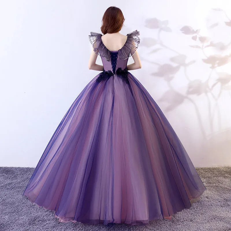 It's Yiya свадебное платье фиолетового цвета с круглым вырезом Свадебные платья без рукавов Элегантные цветы Длина до пола кружево халат de mariee CH043
