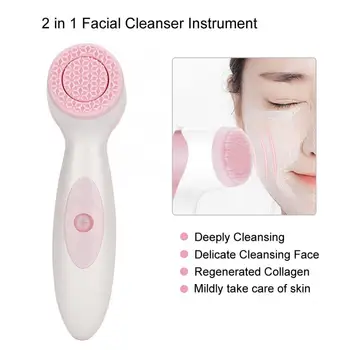 

2 Colors Electric Silicone Cleansing Instrument Pore Cleaner Brush Facial Detox Beauty Machine Massage Relaxation