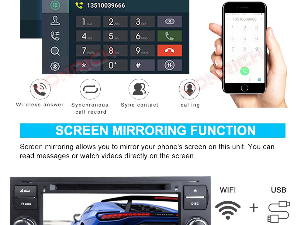 Perfect Autoradio Double Din Android Car DVD GPS Player for FORD Focus II C-Max S-Max Galaxy Fusion Transit Multimedia Stereo Navi DSP 14