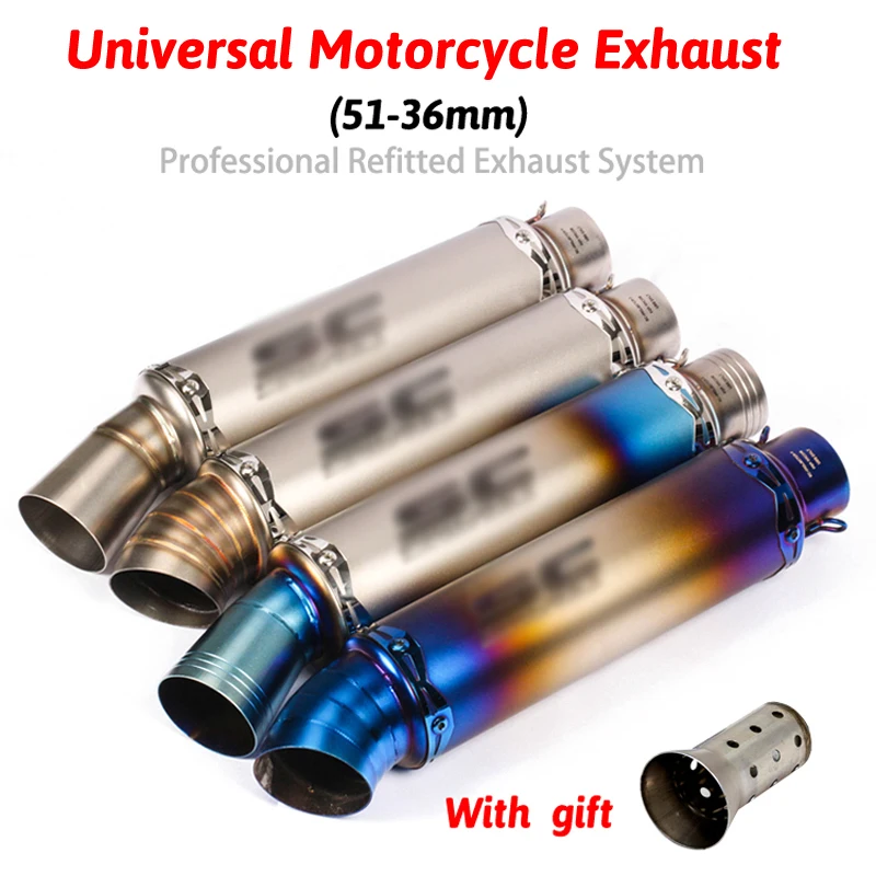 

Motorcycle GP Exhaust Pipe Escape Modified Universal 36-51mm Muffler For Honda Ninjia 300 R25 R6 ATV NMAX155 NVX155 Dirt Bike R3