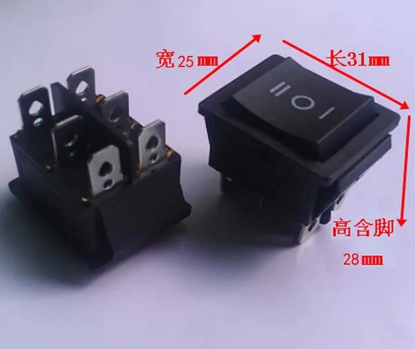 

20A,0-250V forward,backward and stop three way switch for motor, 6 pins, Scooter Electric bicycle reverse switch, DPDT switches