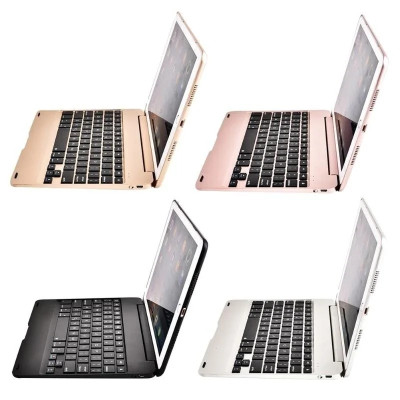 2.IPad Pro 9.7 Air 2 Keyboard Case ABS Stand Smart Cover with Backlits Bluetooth Keyboard Folios Case Cover