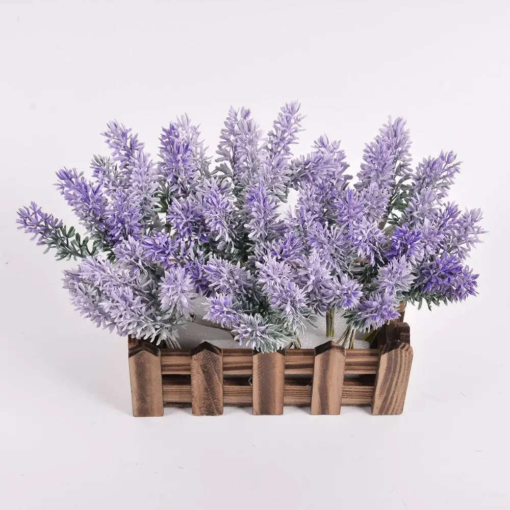 

6pcs/lot Mini Lavender Flower Silk Artificial Flowers for Handmade Christmas Wedding Home Decoration DIY Scrapbook Fake Flowers