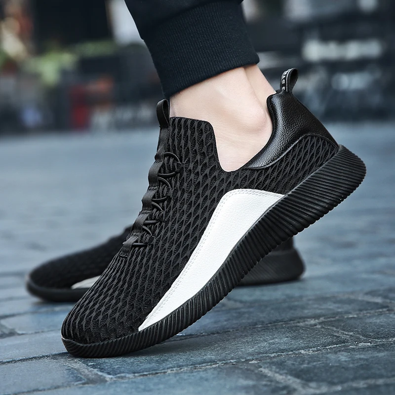 

LAISUMK Selling Men Comfortable Fashion Black Male Shoes Sapatos Masculinos Breathable Men Casual Shoes Brands Soft Sneakers