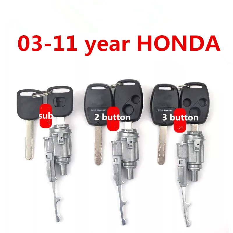 Два ключа автомобиля Искра замок для 03-11year Honda Замок зажигания ядро для Accord/Fit/New Civic/Odyssey/CRV Замок зажигания ядро