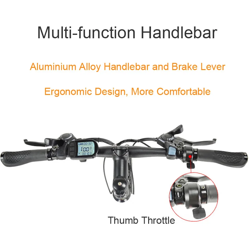 Perfect 26" Electric Bicycle Mountain Bike,350W Brushless Motor,48V Hidden Lithium Battery,Aluminum Alloy Frame, Suspension Fork 1
