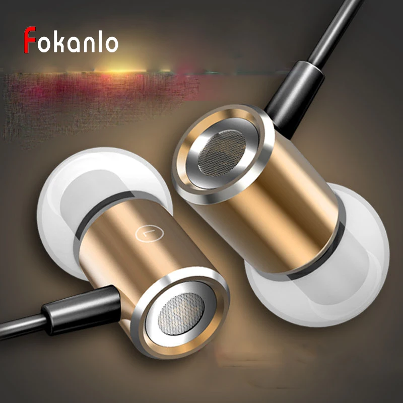 HOT Quality Gold Metal Earphone Ear Phones For Iphone Samsung MP3 With