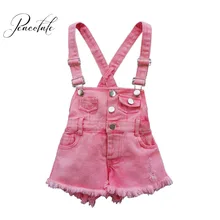 От 2 до 10 лет, летний детский комбинезон для маленьких девочек, шорты, джинсовые шорты, хлопковые джинсовые комбинезоны на лямках